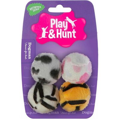 Dogman Lelu Plyschballen 4er Pack - Katzenspielzeug Dogman Lelu Plyschballen 4er Pack - Katzenspielzeug