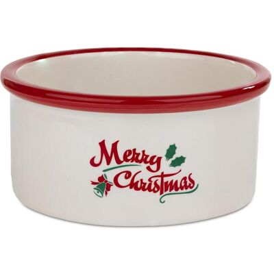 Barry King Hundenapf aus Keramik, Merry Christmas, rot, 16 x 6 cm, Futternapf Barry King Hundenapf aus Keramik, Merry Christmas, rot, 16 x 6 cm, Futternapf