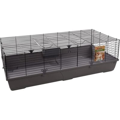 Petsfirst Kooi Mobi - Cavia - Dwergkonijnen - Grijs Zwart - 137.5 cm L - 68.5 cm B - 43 cm H, Gehege Petsfirst Kooi Mobi - Cavia - Dwergkonijnen - Grijs Zwart - 137.5 cm L - 68.5 cm B - 43 cm H, Gehege
