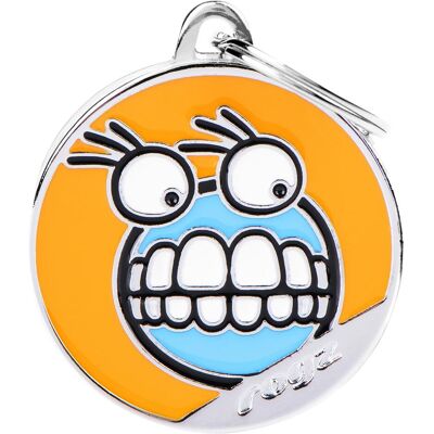 Rogz Orange Grinz Hunde-ID-Tag, Durchmesser 3cm (1 Stk) (Hund, Allgemein), Halsband + Leine Rogz Orange Grinz Hunde-ID-Tag, Durchmesser 3cm (1 Stk) (Hund, Allgemein), Halsband + Leine