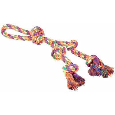 Duvoplus Hundeleine aus Baumwolle mit Schlaufe und 2 Knoten (Kauspielzeug Hund), Hundespielzeug Duvoplus Hundeleine aus Baumwolle mit Schlaufe und 2 Knoten (Kauspielzeug Hund), Hundespielzeug