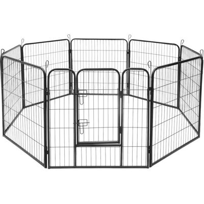 Rebel Modułowy kojec dla psa, stalowa zagroda, rozmiar L, 8 paneli 80x80 cm, ANIMALS (Hund), Hundebett + Katzenbett Rebel Modułowy kojec dla psa, stalowa zagroda, rozmiar L, 8 paneli 80x80 cm, ANIMALS (Hund), Hundebett + Katzenbett
