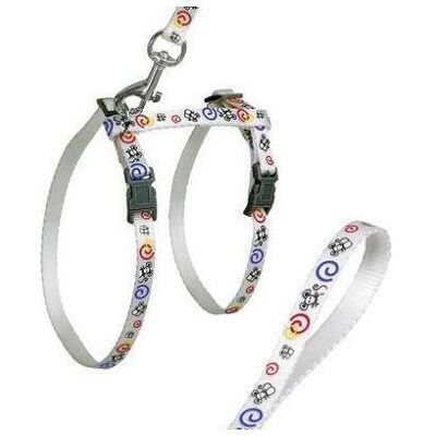 Flamingo KITTEN HARNE AND LEASH WHITE 20-35CM10MM (Katze), Halsband + Leine Flamingo KITTEN HARNE AND LEASH WHITE 20-35CM10MM (Katze), Halsband + Leine