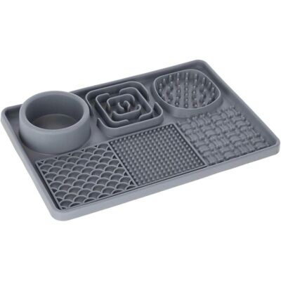 Kerbl Pet Schleckmatte XL, grau, 30x20 cm, Beschäftigung Hunde und Katzen, unterstützt Stressabbau, Futternapf Kerbl Pet Schleckmatte XL, grau, 30x20 cm, Beschäftigung Hunde und Katzen, unterstützt Stressabbau, Futternapf