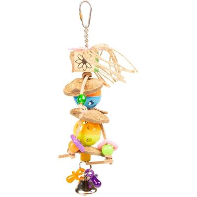 EBI Duvo+ Birdtoy Buntes Spielzeug mit Kokos + Glocken, Vogelheimeinrichtung EBI Duvo+ Birdtoy Buntes Spielzeug mit Kokos + Glocken, Vogelheimeinrichtung