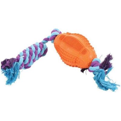 Zolux Rugby ball with 11 cm rope (Ballspielzeug Hund), Hundespielzeug Zolux Rugby ball with 11 cm rope (Ballspielzeug Hund), Hundespielzeug
