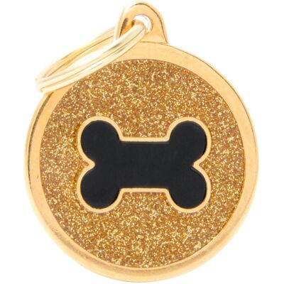 Myfamily MyFa tegn shine, cirkel stor med sort ben, guld (Hund, Allgemein), Halsband + Leine Myfamily MyFa tegn shine, cirkel stor med sort ben, guld (Hund, Allgemein), Halsband + Leine