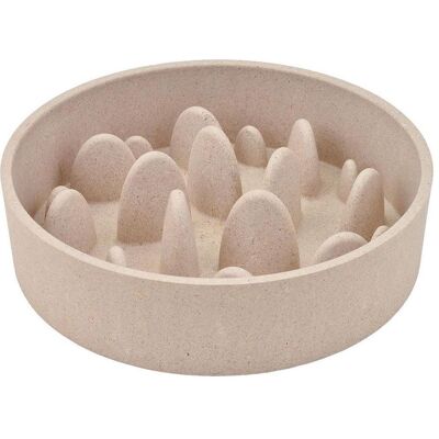 Nayeco Bamboo slow feeder, beige, 800 ml, ø17.5 x 17.5 x 5 cm (80 cl), Futternapf Nayeco Bamboo slow feeder, beige, 800 ml, ø17.5 x 17.5 x 5 cm (80 cl), Futternapf