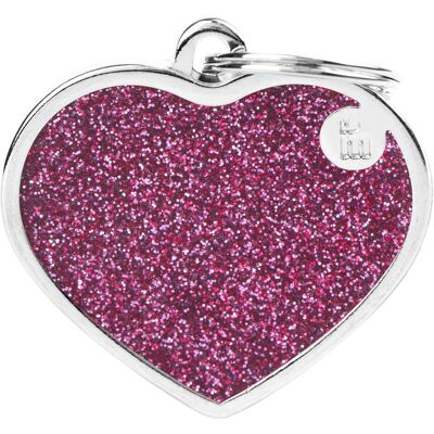 Myfamily MyFa tegn shine, hjerte stor, pink (Hund), Halsband + Leine Myfamily MyFa tegn shine, hjerte stor, pink (Hund), Halsband + Leine