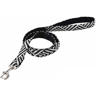 Barry King Hundeleine, strapazierfähiger Stoff, Aztekenmuster, schwarz-weiss gestreift, 2,5x120 cm (Hund, Spazieren), Halsband + Leine Barry King Hundeleine, strapazierfähiger Stoff, Aztekenmuster, schwarz-weiss gestreift, 2,5x120 cm (Hund, Spazieren), Halsband + Leine