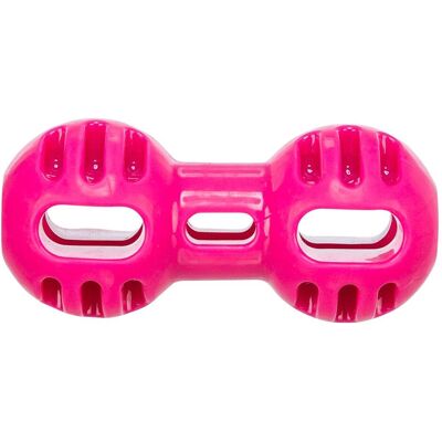 Trixie Soft & Strong dumbbell, TPR, 11 cm, pink, Hundespielzeug Trixie Soft & Strong dumbbell, TPR, 11 cm, pink, Hundespielzeug