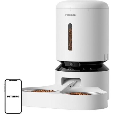 Petlibro Granary camera feed dispenser with double bowl, 5L (white) (500 cl), Futternapf Petlibro Granary camera feed dispenser with double bowl, 5L (white) (500 cl), Futternapf