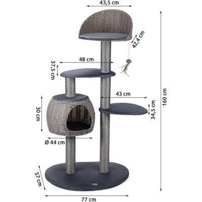 Karlie Outdoor Kratzbaum IV (160 cm, Grau), Katzenbaum Karlie Outdoor Kratzbaum IV (160 cm, Grau), Katzenbaum