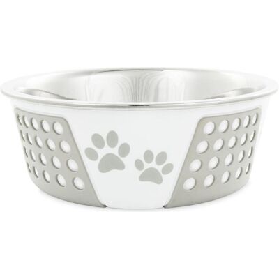 PETS Collection Miska, dla psa, szara, nadruk apa, stal nierdzewna, antypolizgowa,17cm, 900ml (90 cl), Futternapf PETS Collection Miska, dla psa, szara, nadruk apa, stal nierdzewna, antypolizgowa,17cm, 900ml (90 cl), Futternapf