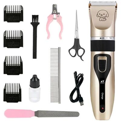 iLike Another product X6 Dog Clipper Set Titanium-Ceramic Blade + USB Charging 120min Runtime Gold (Hund), Tierpflegegerät iLike Another product X6 Dog Clipper Set Titanium-Ceramic Blade + USB Charging 120min Runtime Gold (Hund), Tierpflegegerät