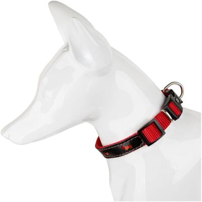 Barry King Obroża dla psa, wzór pieski, odblaskowa plastik 20MM/35CM czerwona (Hund), Halsband + Leine Barry King Obroża dla psa, wzór pieski, odblaskowa plastik 20MM/35CM czerwona (Hund), Halsband + Leine