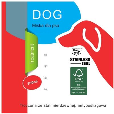 Pet treatment Dog bowl s/s 250ml embossed (20 cl), Futternapf Pet treatment Dog bowl s/s 250ml embossed (20 cl), Futternapf