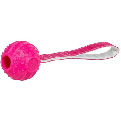 Trixie Soft & Strong ball on strap, TPR, 27 cm, pink (Ballspielzeug Hund), Hundespielzeug Trixie Soft & Strong ball on strap, TPR, 27 cm, pink (Ballspielzeug Hund), Hundespielzeug