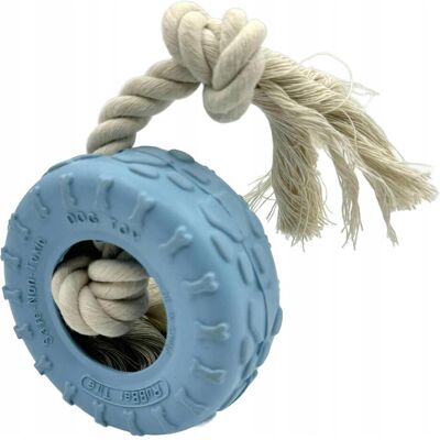 Mr. Pretzel Gummireifen mit Seil für Hunde 10 cm (Kauspielzeug Hund), Hundespielzeug Mr. Pretzel Gummireifen mit Seil für Hunde 10 cm (Kauspielzeug Hund), Hundespielzeug