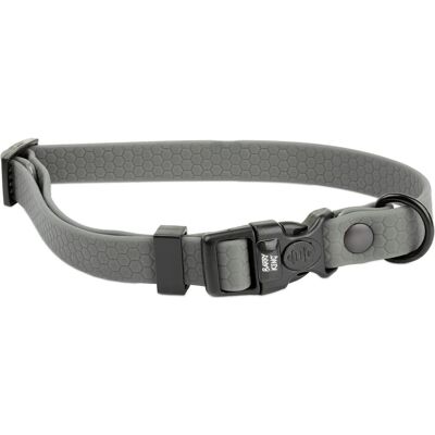 Barry King Obroża dla psa z wytrzymałej gumy, szara, 16mm/30-47 cm (Hund), Halsband + Leine Barry King Obroża dla psa z wytrzymałej gumy, szara, 16mm/30-47 cm (Hund), Halsband + Leine