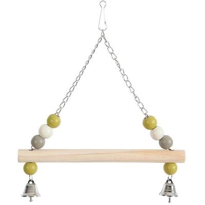 Zolux Schaukel mit Holzstange und Glöckchen an einer Metallkette, Vogelheimeinrichtung Zolux Schaukel mit Holzstange und Glöckchen an einer Metallkette, Vogelheimeinrichtung
