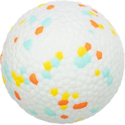 Trixie Light & Strong Bouncy Ball, EPS, 6,5cm, white/multicoloured (Ballspielzeug Hund), Hundespielzeug Trixie Light & Strong Bouncy Ball, EPS, 6,5cm, white/multicoloured (Ballspielzeug Hund), Hundespielzeug