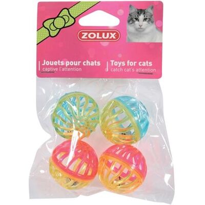 Zolux Katzenspielzeug Bälle - 4er Set Bunte Glöckchenbälle Zolux Katzenspielzeug Bälle - 4er Set Bunte Glöckchenbälle