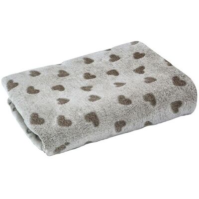 Nayeco Grey blanket brown hearts, 100 x 70 cm (Hund, Katze), Hundebett + Katzenbett Nayeco Grey blanket brown hearts, 100 x 70 cm (Hund, Katze), Hundebett + Katzenbett