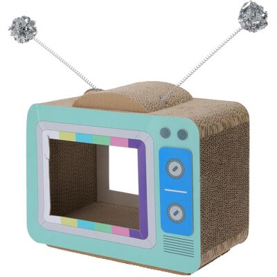 Koopman Kratzbrett für Katzen in Fernseher-Form 40 x 32,5 x 19 cm (32 cm, Blau), Katzenbaum Koopman Kratzbrett für Katzen in Fernseher-Form 40 x 32,5 x 19 cm (32 cm, Blau), Katzenbaum