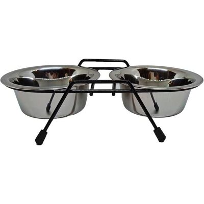 GCS Doubl Bowl Metal Withstand Hoppy 2x0.9l (90 cl), Futternapf GCS Doubl Bowl Metal Withstand Hoppy 2x0.9l (90 cl), Futternapf