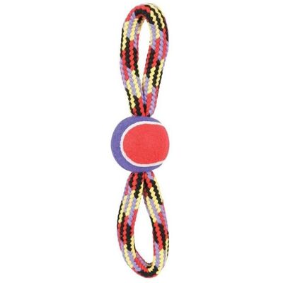 Zolux FIG. 8 TENNIS BALL ROPE 36CM (Ballspielzeug Hund), Hundespielzeug Zolux FIG. 8 TENNIS BALL ROPE 36CM (Ballspielzeug Hund), Hundespielzeug