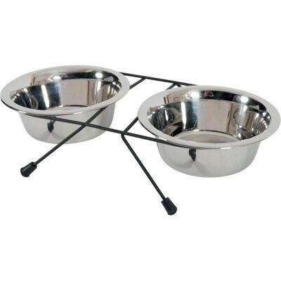 Zolux Edelstahl-Hundeschüssel-Set - 1,3L mit Ständer Zolux Edelstahl-Hundeschüssel-Set - 1,3L mit Ständer