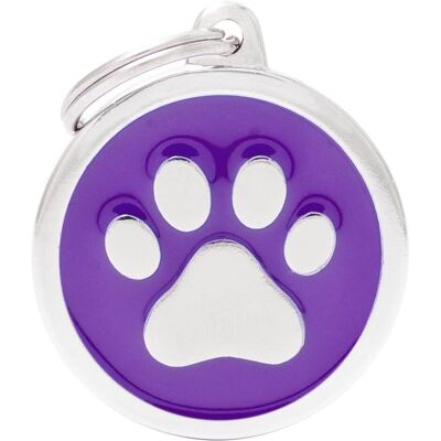 Myfamily MyFa tegn classic, cirkel med pote stor, purple (Hund), Halsband + Leine Myfamily MyFa tegn classic, cirkel med pote stor, purple (Hund), Halsband + Leine