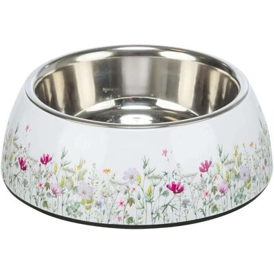 Trixie Miska ze stali nierdzewnej w kwiatowy wzór, dla kota, 0,2 l/o 14 cm, biały/wielokolorowy, Katzenspielzeug Trixie Miska ze stali nierdzewnej w kwiatowy wzór, dla kota, 0,2 l/o 14 cm, biały/wielokolorowy, Katzenspielzeug