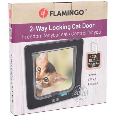 Flamingo Kattedør Fanni 2-vejs, Sort (Manuelle Katzenklappe), Katzentüre + Katzennetz Flamingo Kattedør Fanni 2-vejs, Sort (Manuelle Katzenklappe), Katzentüre + Katzennetz