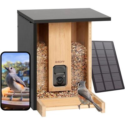 Birdfy Futterautomat Bamboo AI im Abonnement + Solarpanel, Vogelhaus Birdfy Futterautomat Bamboo AI im Abonnement + Solarpanel, Vogelhaus