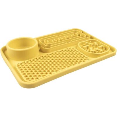 Duvoplus Duvo+ Miska spowalniająca 3w1 Żółta 125ml 31x21x4cm (12.50 cl), Futternapf Duvoplus Duvo+ Miska spowalniająca 3w1 Żółta 125ml 31x21x4cm (12.50 cl), Futternapf