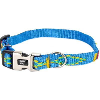 Barry King Obroża dla psa, wzór etniczny, taśma polipropylenowa, 16mm/30-47cm błękitna (Hund), Halsband + Leine Barry King Obroża dla psa, wzór etniczny, taśma polipropylenowa, 16mm/30-47cm błękitna (Hund), Halsband + Leine