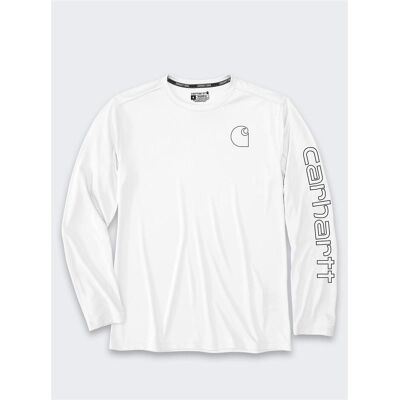 Carhartt Sun Defender Light Logo LS White T-Shirt (M), Hundebekleidung Carhartt Sun Defender Light Logo LS White T-Shirt (M), Hundebekleidung