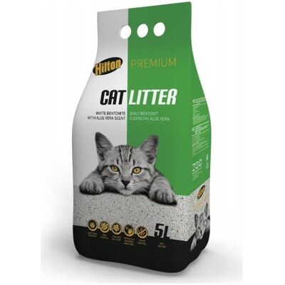 Hilton Premium Weisser Bentonit mit Aloe Vera Duft - Katzenstreu - 5l (Nicht klumpend, Nicht staubend, 3 kg), Katzenstreu Hilton Premium Weisser Bentonit mit Aloe Vera Duft - Katzenstreu - 5l (Nicht klumpend, Nicht staubend, 3 kg), Katzenstreu