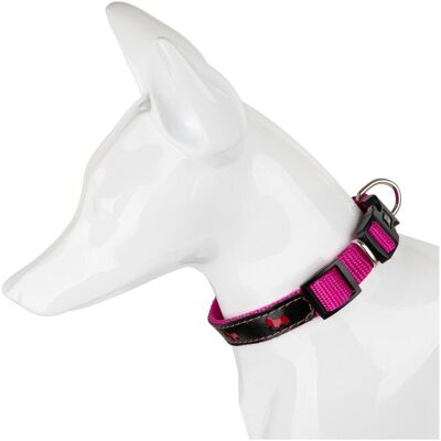 Barry King Obroża dla psa, wzór psów, odblaskowa plastik 20MM/35CM różowa (Hund), Halsband + Leine Barry King Obroża dla psa, wzór psów, odblaskowa plastik 20MM/35CM różowa (Hund), Halsband + Leine