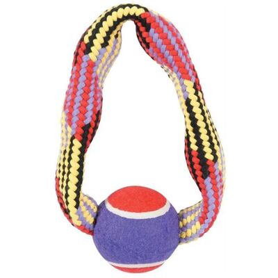 Zolux Rope toy with a tennis ball, circle 23 cm (Ballspielzeug Hund), Hundespielzeug Zolux Rope toy with a tennis ball, circle 23 cm (Ballspielzeug Hund), Hundespielzeug