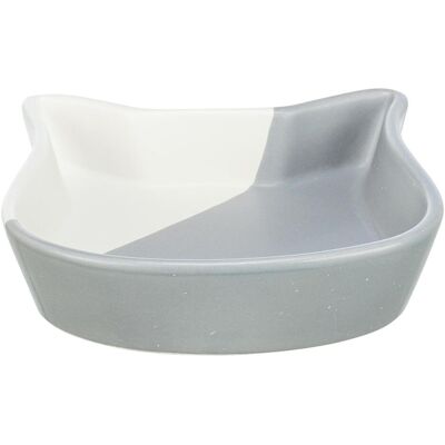 Trixie Bowl, cat head, ceramic, 0.2 l/ø 13 cm, grey/white (20 cl), Futternapf Trixie Bowl, cat head, ceramic, 0.2 l/ø 13 cm, grey/white (20 cl), Futternapf