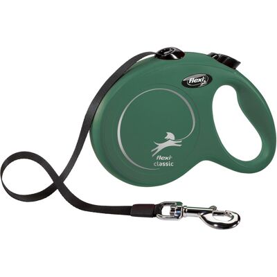 Flexi New Classic bånd L, 5M, 50KG, olivengrøn (L, Hund), Halsband + Leine Flexi New Classic bånd L, 5M, 50KG, olivengrøn (L, Hund), Halsband + Leine