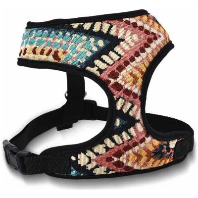 Barry King Hundegeschirr aus strapazierfähigem Stoff, Boho-Muster, max. Bereich Hals 28 cm, Brustumfang 34-45 c (Hund), Halsband + Leine Barry King Hundegeschirr aus strapazierfähigem Stoff, Boho-Muster, max. Bereich Hals 28 cm, Brustumfang 34-45 c (Hund), Halsband + Leine