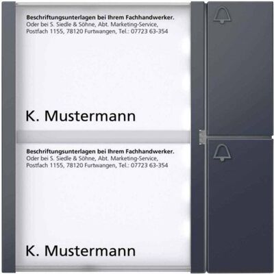 Siedle, Klingel + Türsprechanlage, Tastenmodul TM 612-2 AG anthrazitgrau Siedle, Klingel + Türsprechanlage, Tastenmodul TM 612-2 AG anthrazitgrau