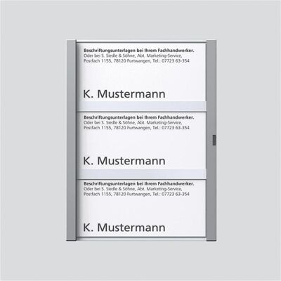 Siedle, Zubehör Gebäudesicherheit, S. & Soehne Namensschild sil-met kpl. f.TM 612-3 SM 200029792-0 Siedle, Zubehör Gebäudesicherheit, S. & Soehne Namensschild sil-met kpl. f.TM 612-3 SM 200029792-0