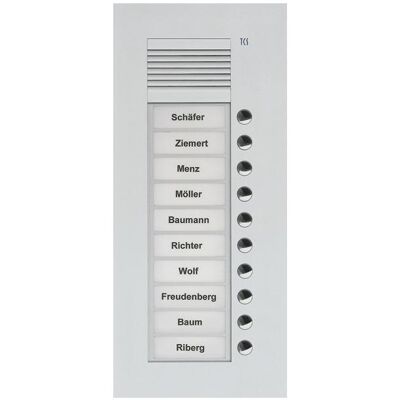 TCS, Klingel + Türsprechanlage, PUK10/1-EN Audio AuÃenstation 10 Tasten 1-spaltig UP sil (Drahtgebunden, Kabelgebunden) TCS, Klingel + Türsprechanlage, PUK10/1-EN Audio AuÃenstation 10 Tasten 1-spaltig UP sil (Drahtgebunden, Kabelgebunden)