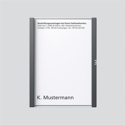 Siedle, Zubehör Gebäudesicherheit, S. & Soehne Namensschild dgr-Glim f. TM612-1/BTM650-01 20002995 Siedle, Zubehör Gebäudesicherheit, S. & Soehne Namensschild dgr-Glim f. TM612-1/BTM650-01 20002995