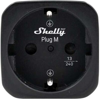 Shelly, Smart Plug, Plug M Gen3 Black Smarter Zwischenstecker 13A Messfunktion WLAN BT schwarz Shelly, Smart Plug, Plug M Gen3 Black Smarter Zwischenstecker 13A Messfunktion WLAN BT schwarz
